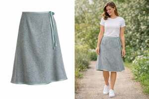 Boden Wool Silk Blend Tweed Skirt Blue Gray Asymmetrical Hem Size 10R Classic